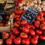 Tasty, fresh tomatoes for sale in a market in Aix en Provence