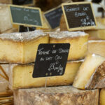 cheeses in Toulon in a food stall