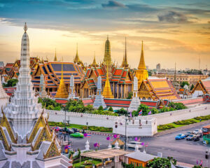 Bangkok Royal Palace at sunset