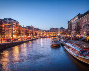 View of a canal in Amsterdam