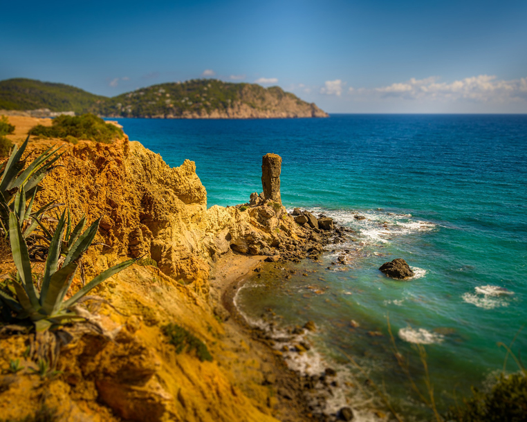 cliffs in Ibiza, Spain