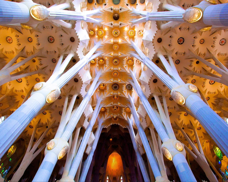 Sagrada Familia ceiling Barcelona