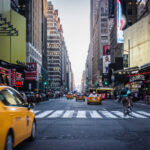 yellow cab on a street in NY