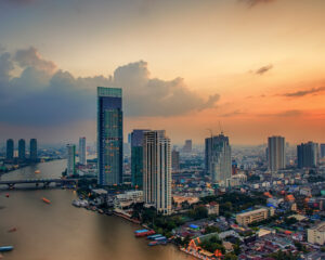 Thailand, Bangkok city at sunset