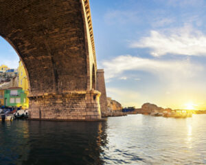 Marseille Bridge - sunset view