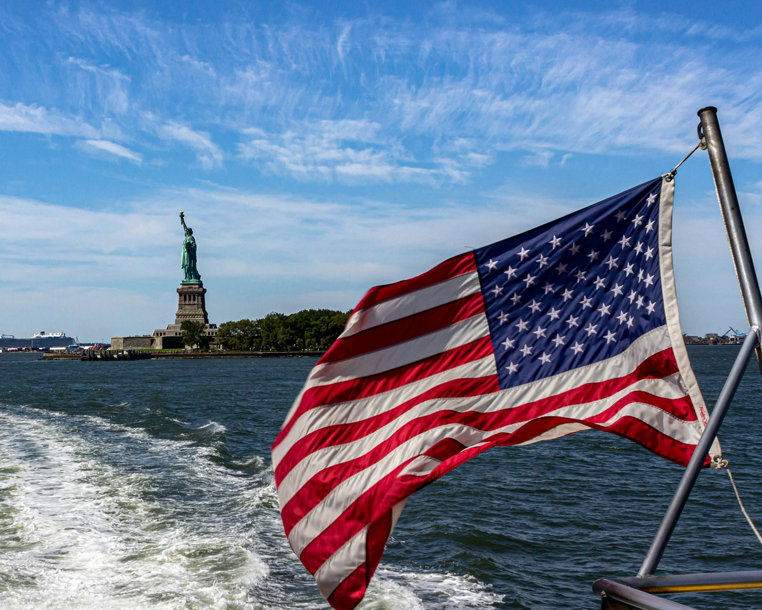 Sailing to Statue of Liberty New York