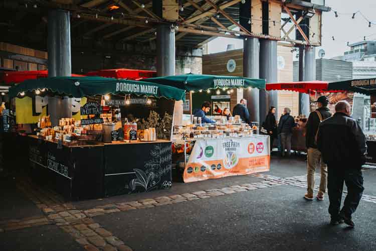 London Borough Market stalls